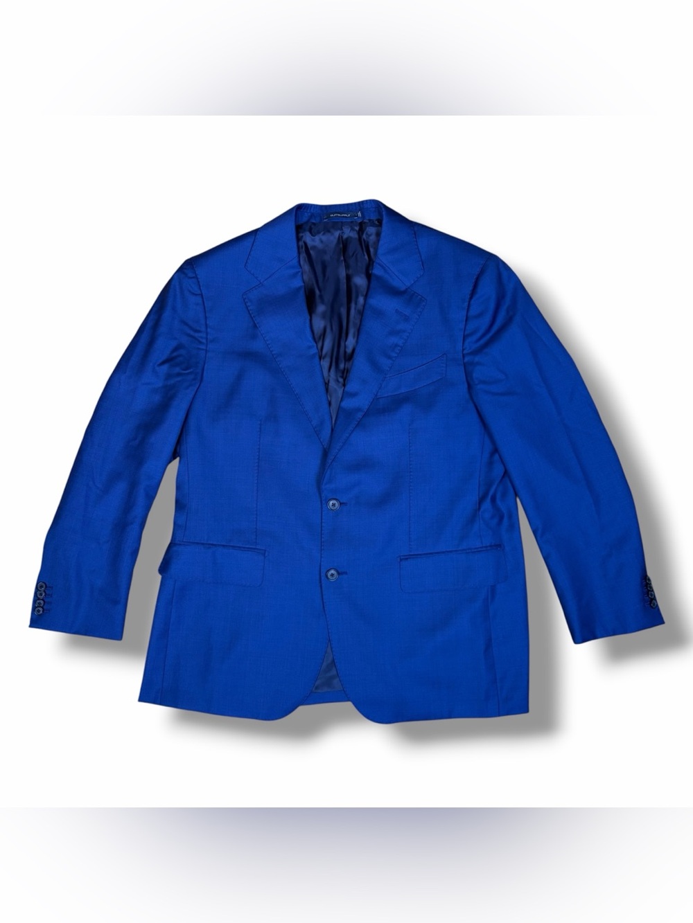 Suitsupply Havana Flap Blazer Suit Jacket 46 Slim Vitale Barberis Blue Wool S110